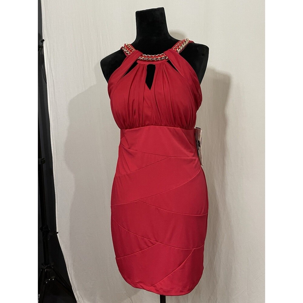 Honey And Rosie Cocktail Dress Red Bodycon Women’s XL New